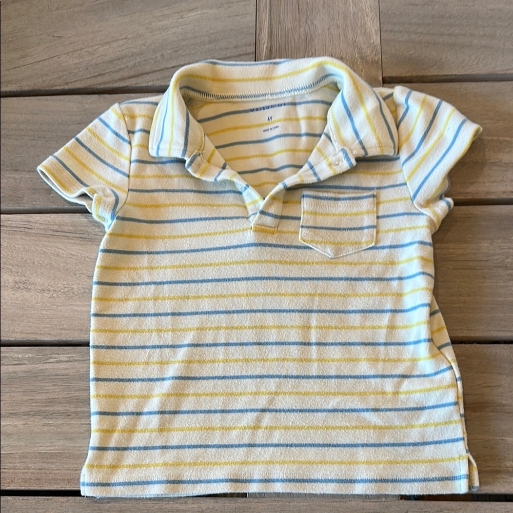 Maison Me Striped Kids Polo Shirt, 4T